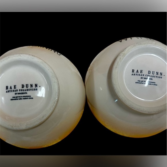 Rae Dunn WAKE UP & GOOD MORNING cereal bowls-Breakfast soup bowls His & Hers -2 - Picture 3 of 6